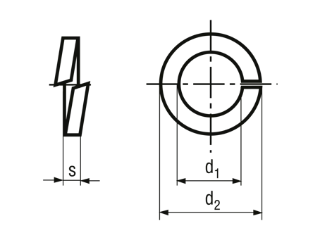 DIN 7980 (sprężysta – przekrój kwadratowy / „square section”)